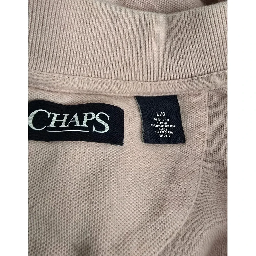 Chaps Mens Pink Short Sleeve Cotton Pique Polo Shirt Large RN41381 - Picture 3 of 5